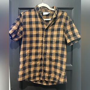 Men’s ASOS Yellow and Black Flannel Button Down Size XS